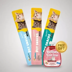 Liebao Cat Treats–50 Pcs Bundle with FREE GIFT